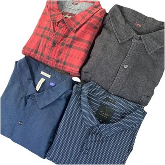 Mens 3XL Hiking Flannel Button Down Shirts Lot of 4 Long Sleeve Outdoor Trail Hi